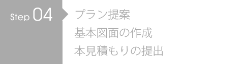 プラン提案 基本図面の作成 本見積もりの提出